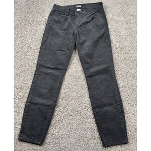 J Crew Womens Toothpick Corduroy Pants Gray‎ Chino Skinny Casual Size 27